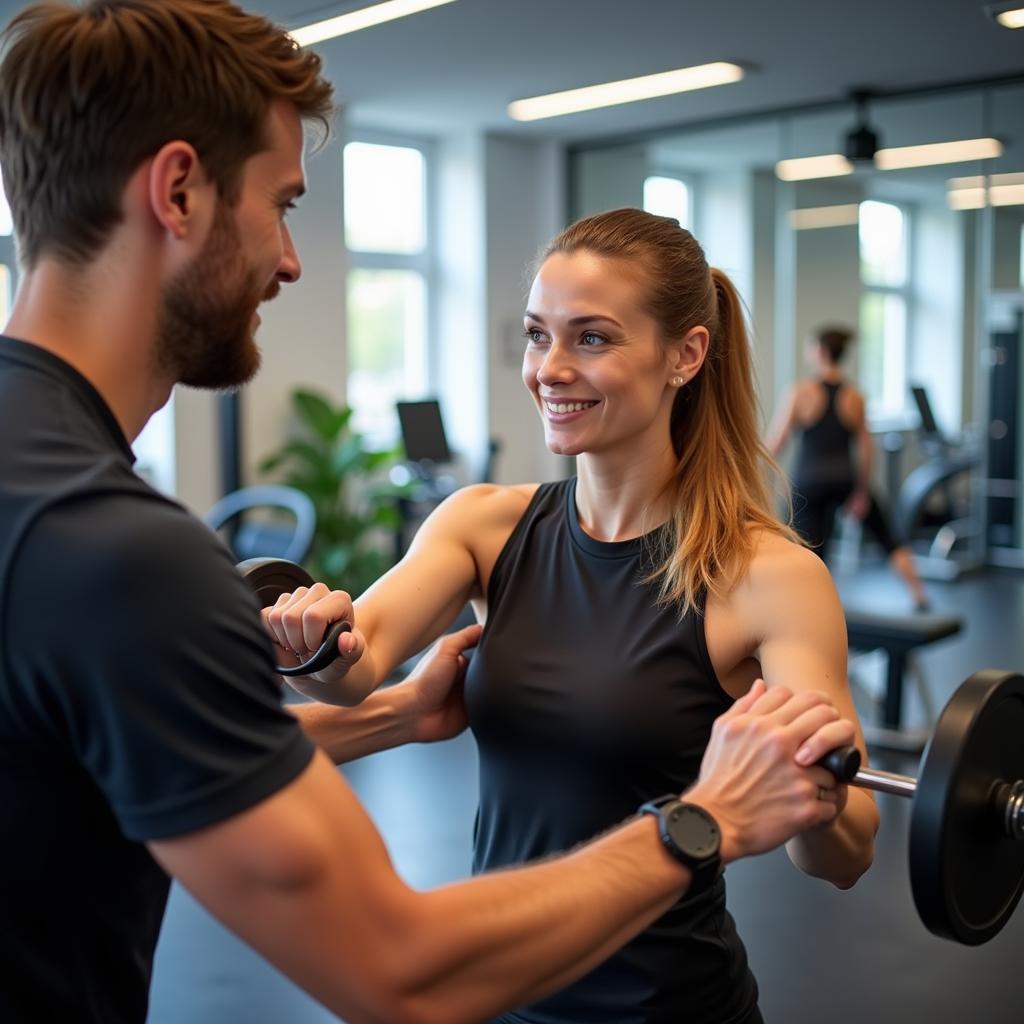 Personal Trainer betreut Mitglied bei Activ Pro Leverkusen