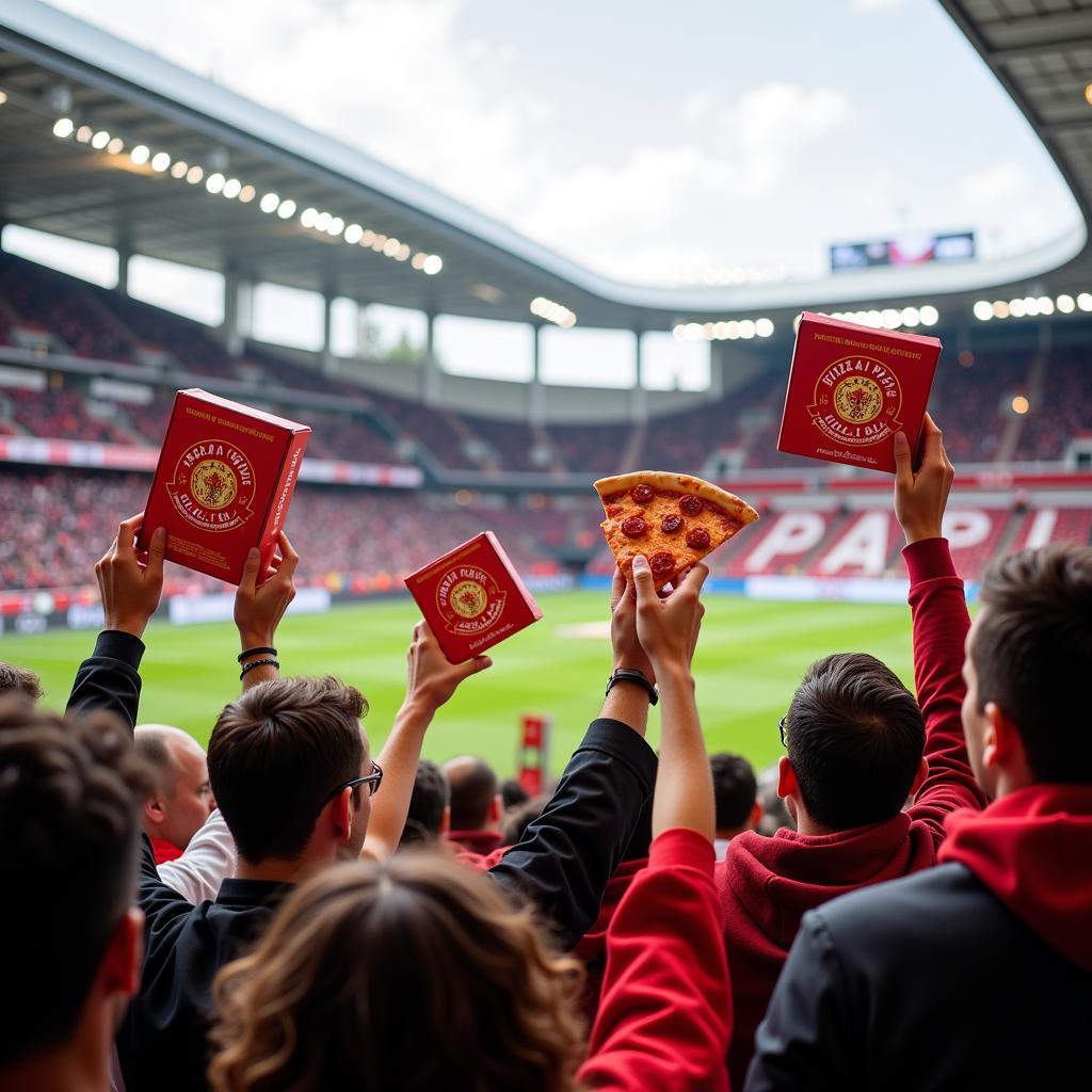 Pizza Pazza im Stadion Leverkusen