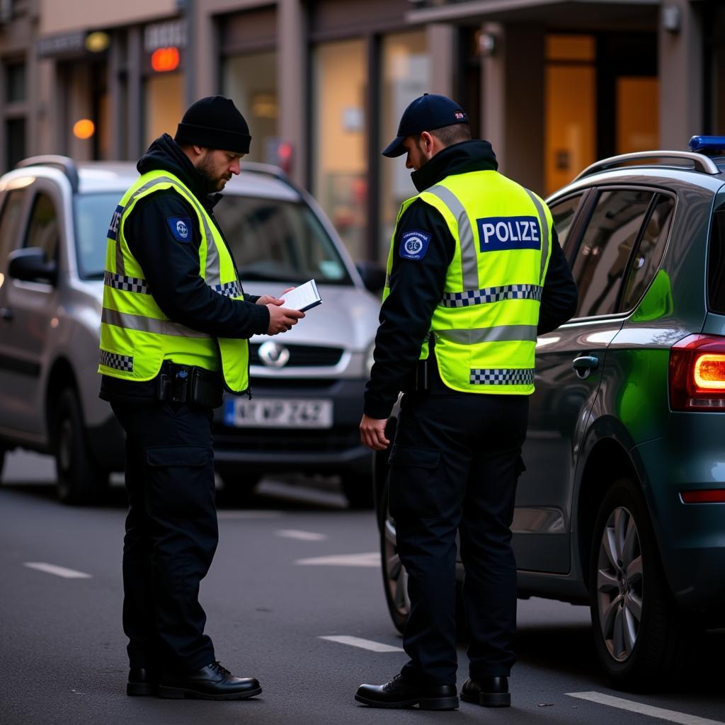 Polizeikontrolle während der Ausgangssperre in Leverkusen