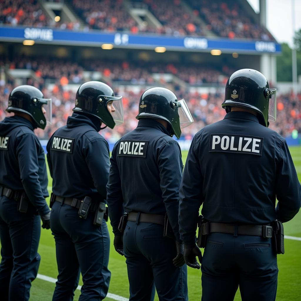 Polizeipräsenz im Stadion