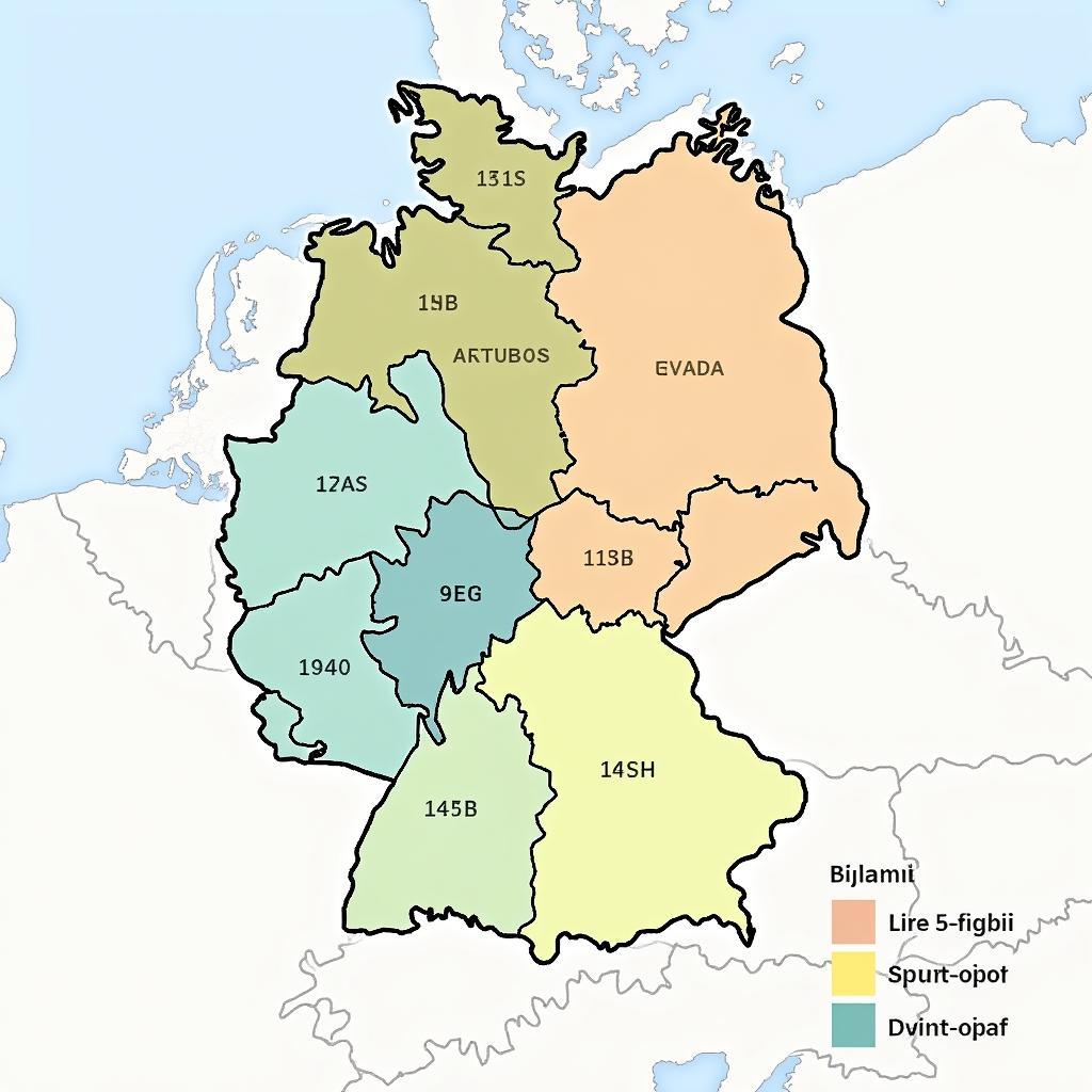 Karte Deutschlands mit Postleitzahlen