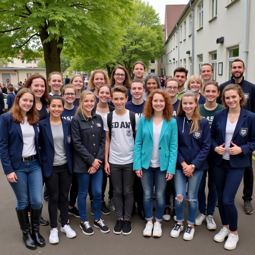 Schüler und Lehrer der Realschule am Stadtpark versammelt