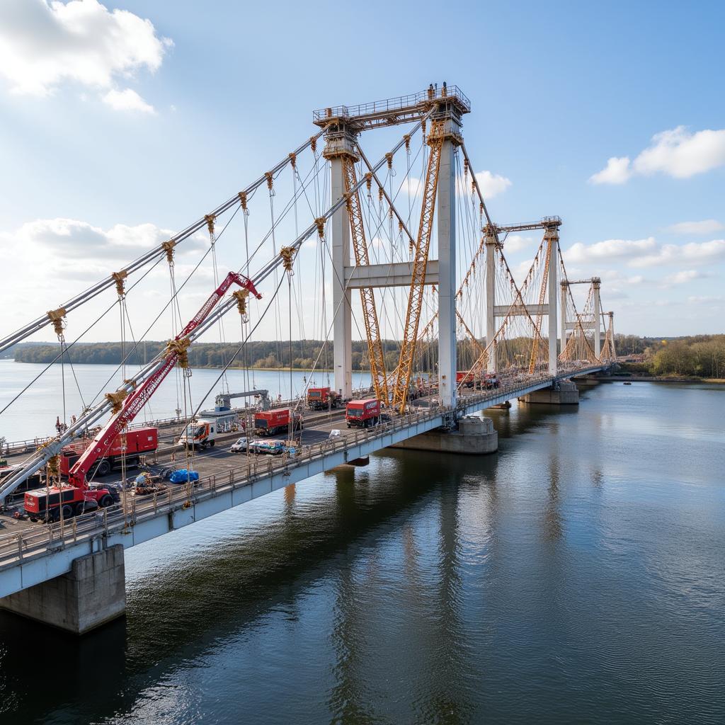 Rheinbrücke Leverkusen Sanierung Arbeiten