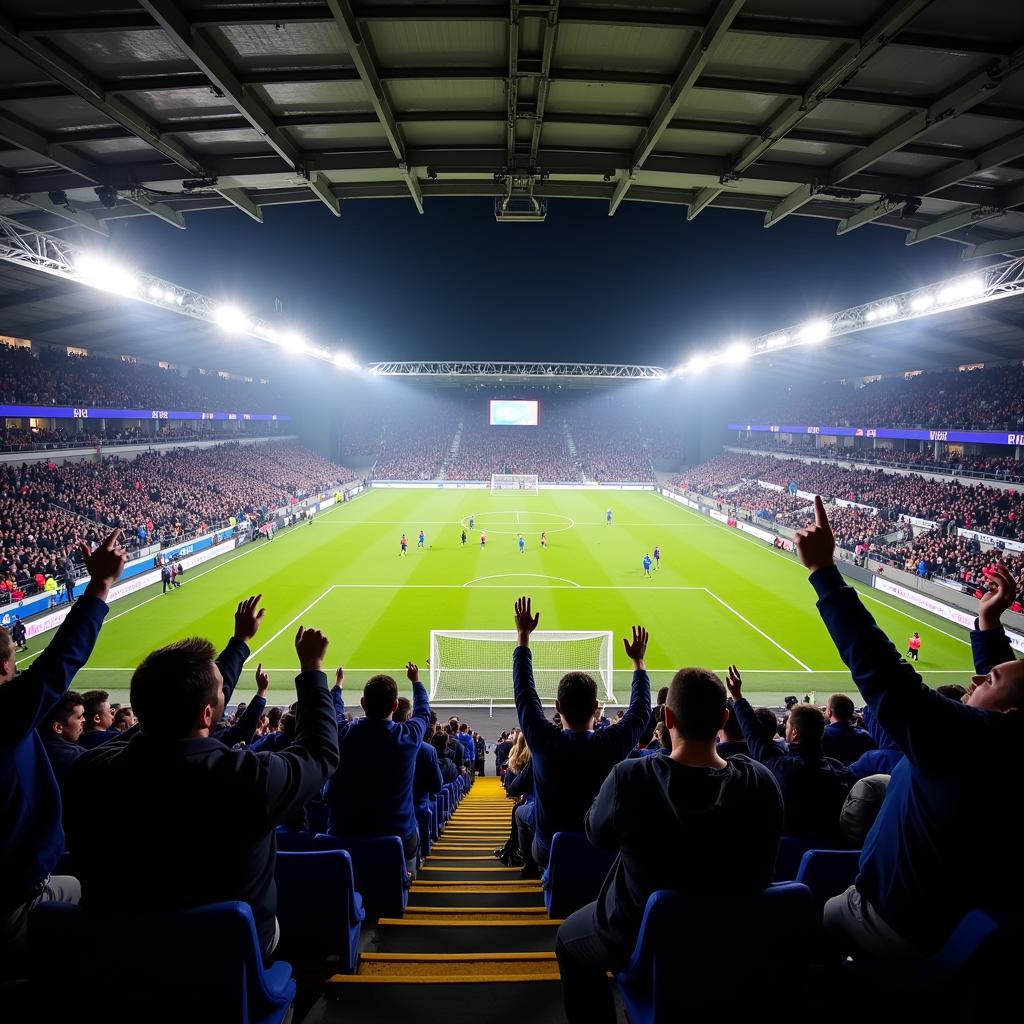 Jubelnde Anderlecht-Fans im Stadion