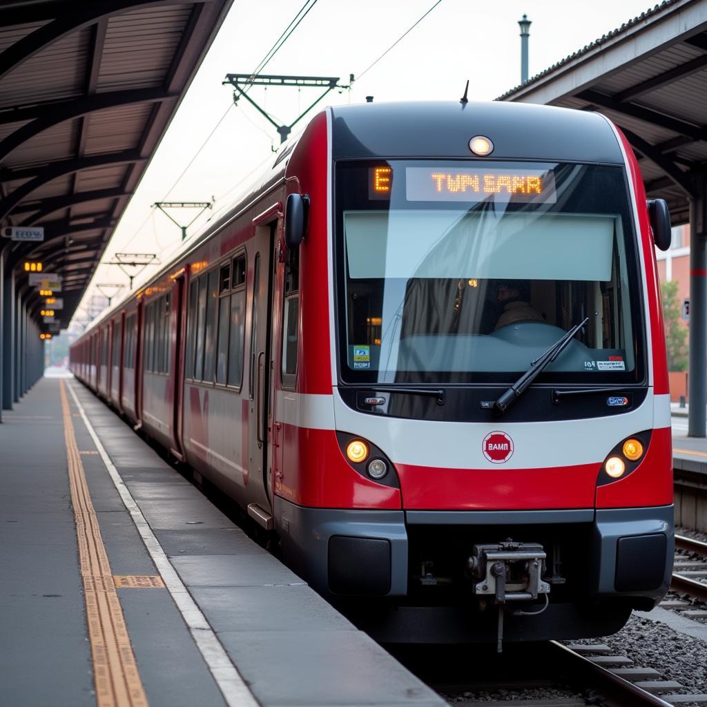 Moderne S-Bahn auf dem Weg nach Leverkusen