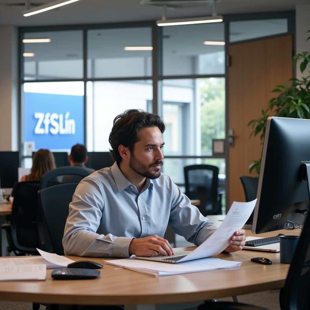 Arbeitsplatz einer sachverständigen Person bei der ZfSL