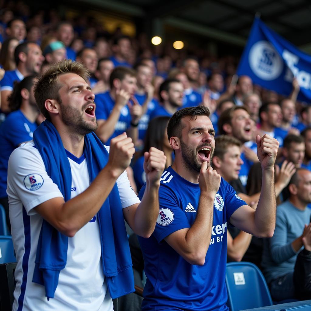 Schalke 04 Fans auf der Tribüne