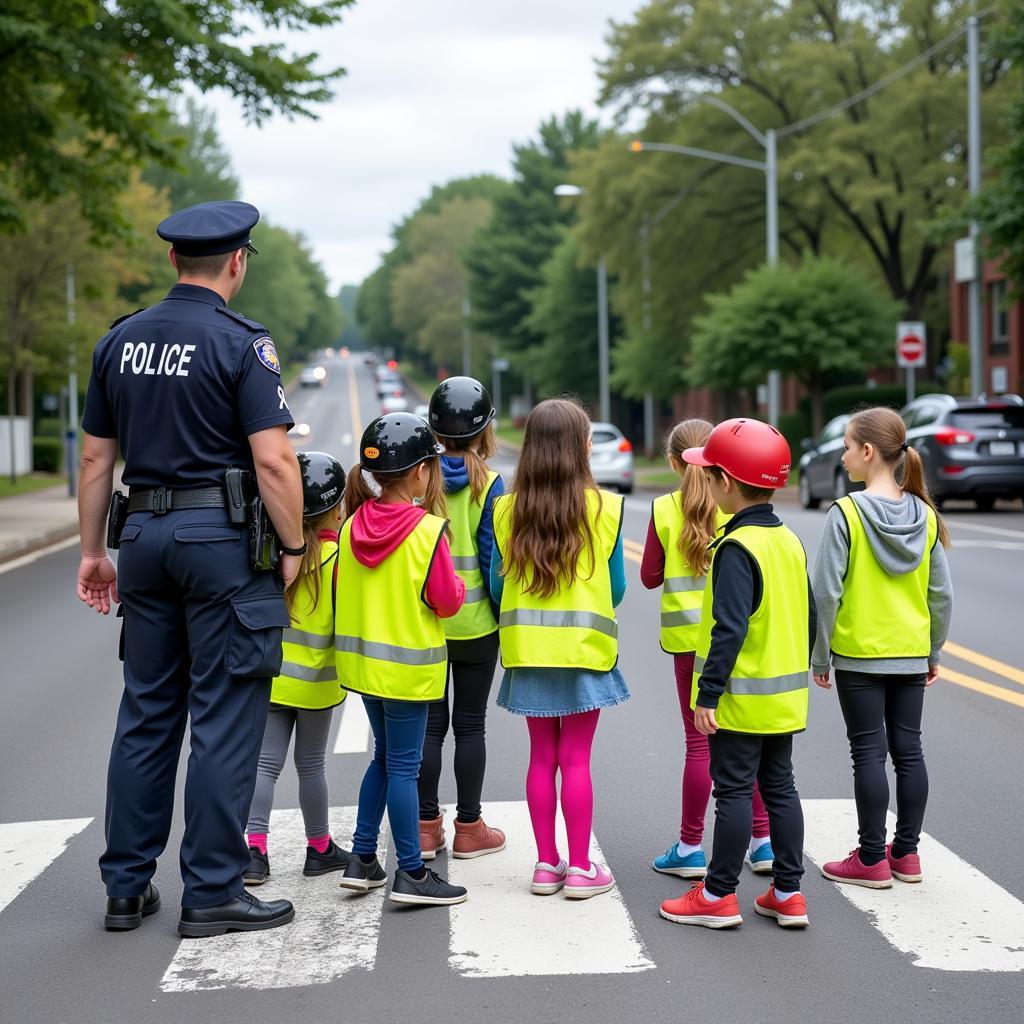 Schulwegtraining mit der Polizei