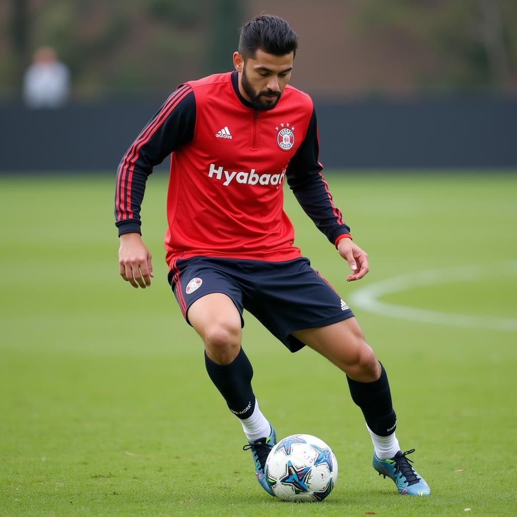 Sergio Arias im Training mit Bayer Leverkusen