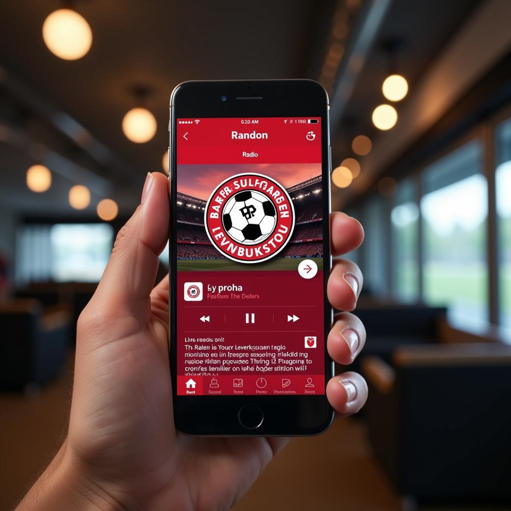 Smartphone mit Bayer Leverkusen Radio App