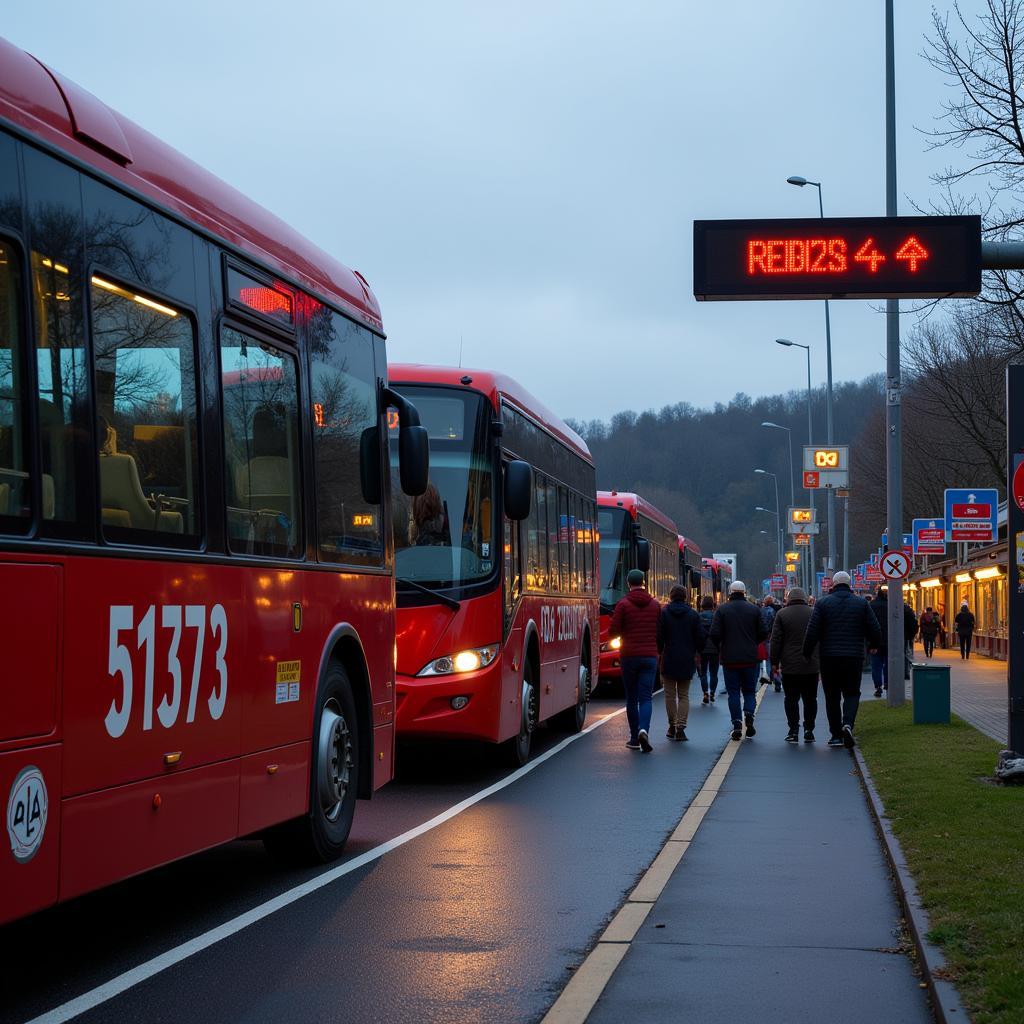 Abfahrt vom Sonderbussteig 51373