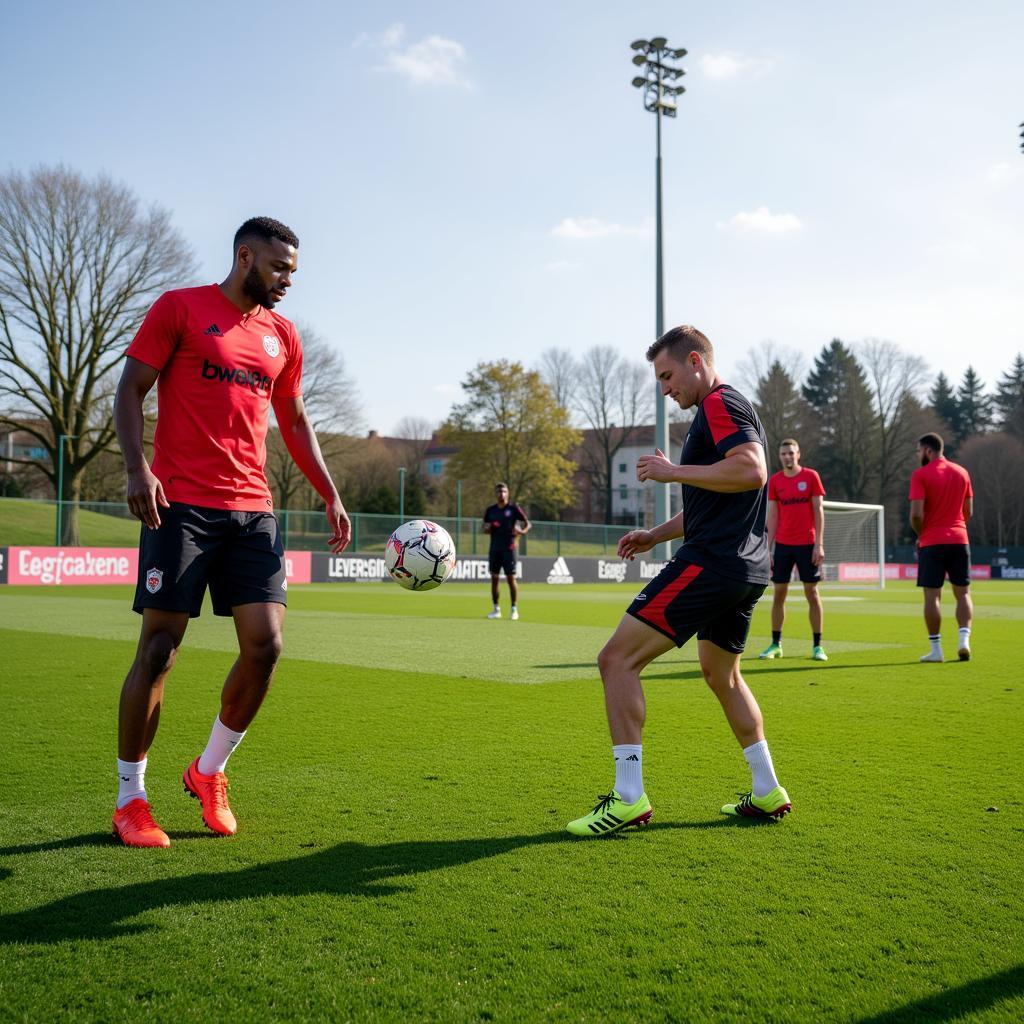 Spieler beim Bayer 04 Leverkusen Training