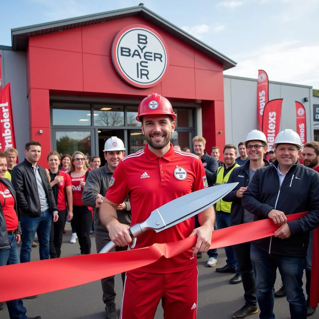 Spieler eröffnet Baumarkt in Leverkusen