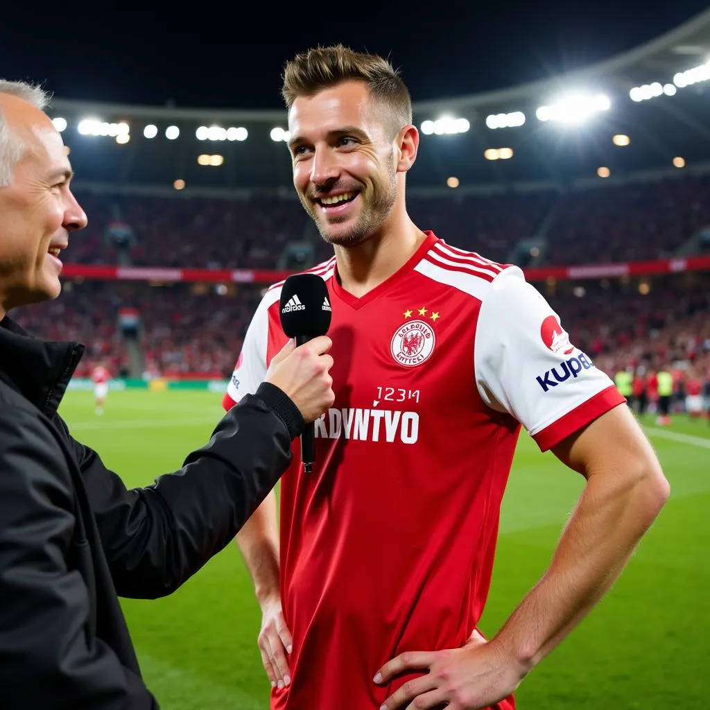 Spieler Interview Leverkusen Stadion