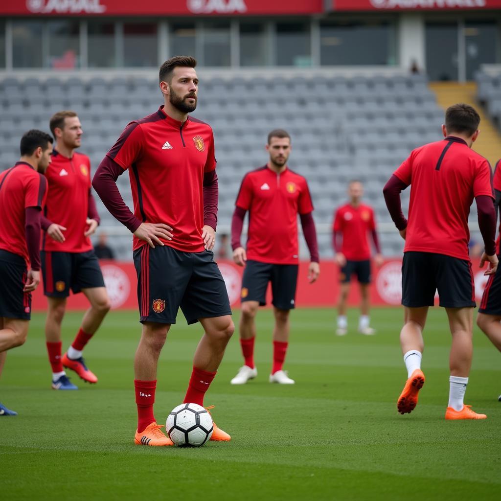 Spieler von Bayer Leverkusen im Training