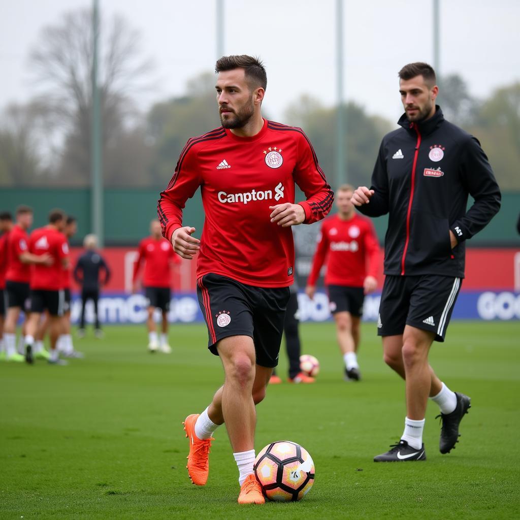 Spieler von Bayer Leverkusen im Training