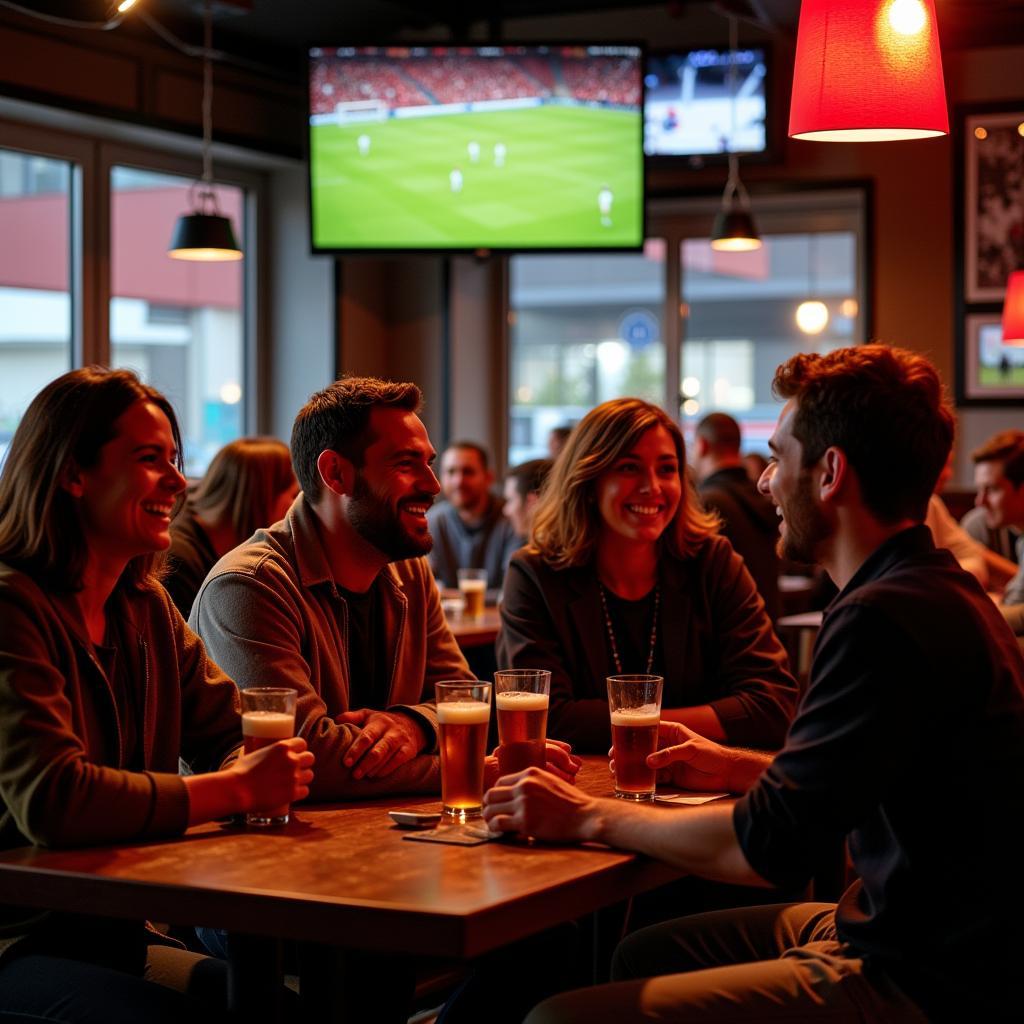 Lebendige Atmosphäre in einer Leverkusener Sportsbar