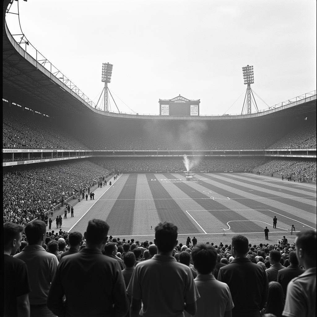 Historisches Foto des Stadions am SandBerg in Leverkusen