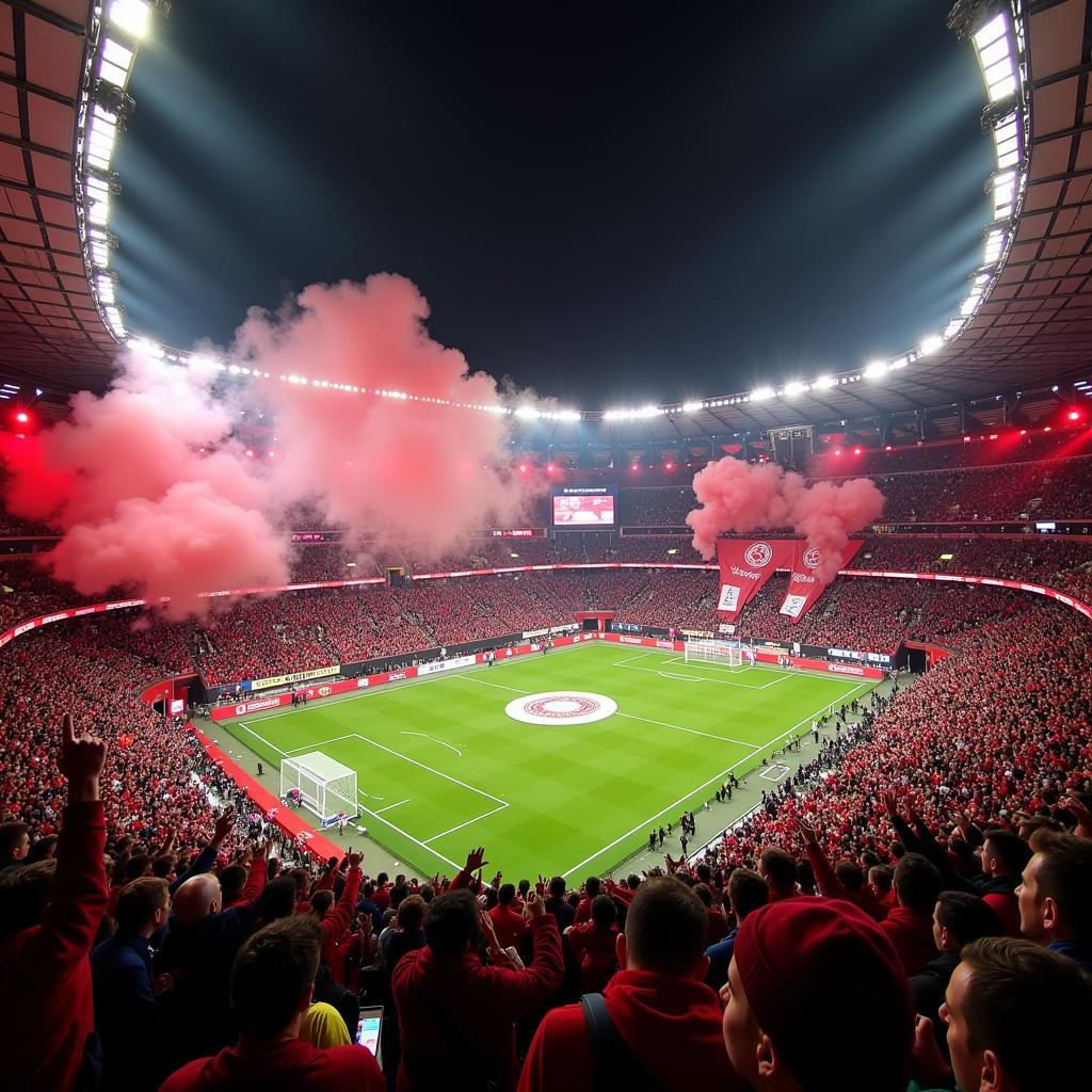 Jubelnde Fans im Stadion