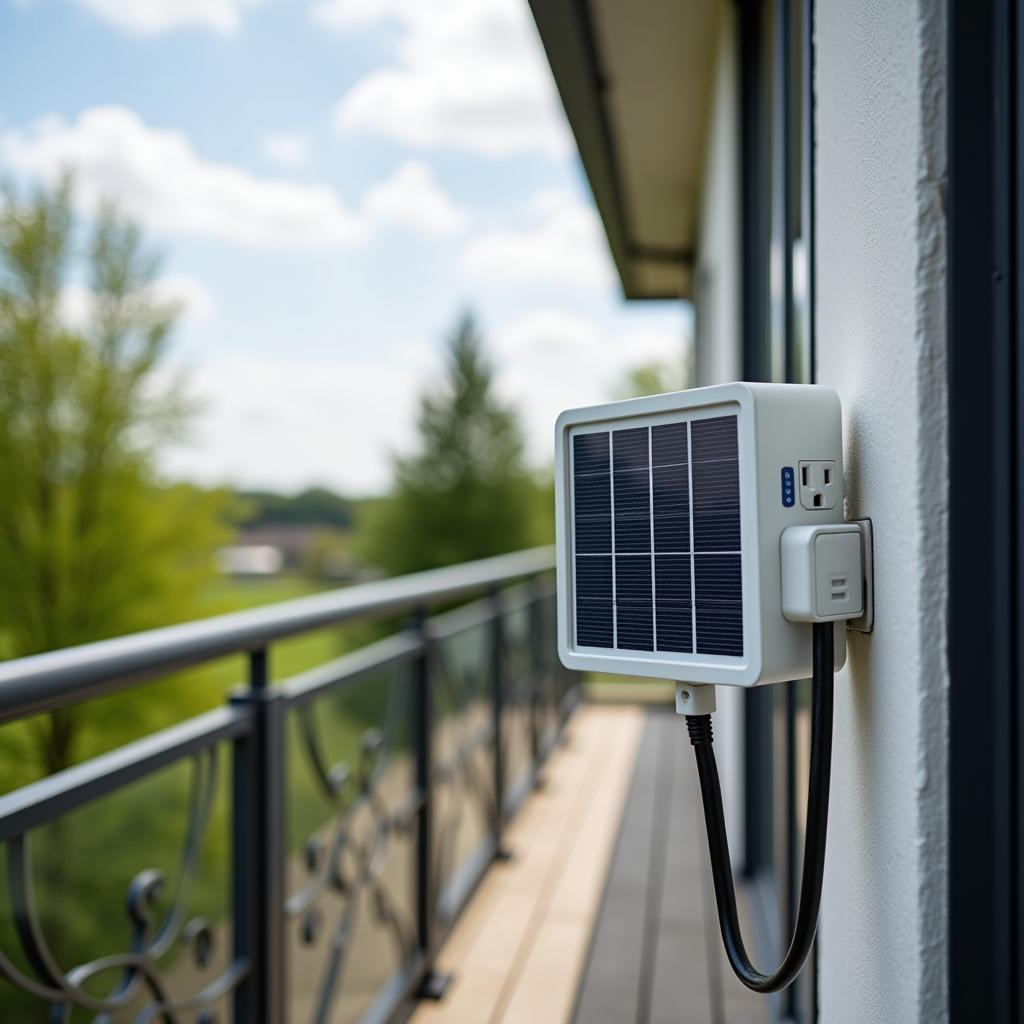 Steck-Solargerät an einer Wohnung in Leverkusen