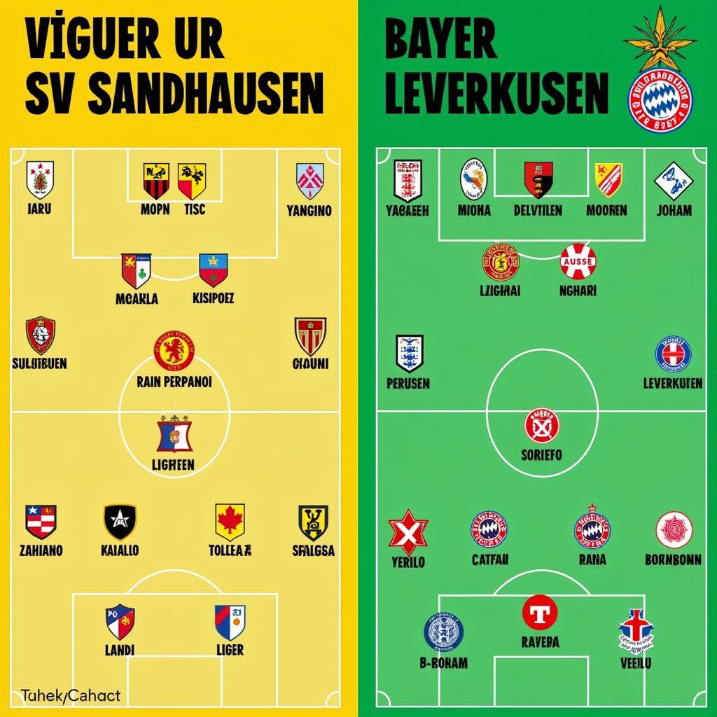 SV Sandhausen und Leverkusen Aufstellung