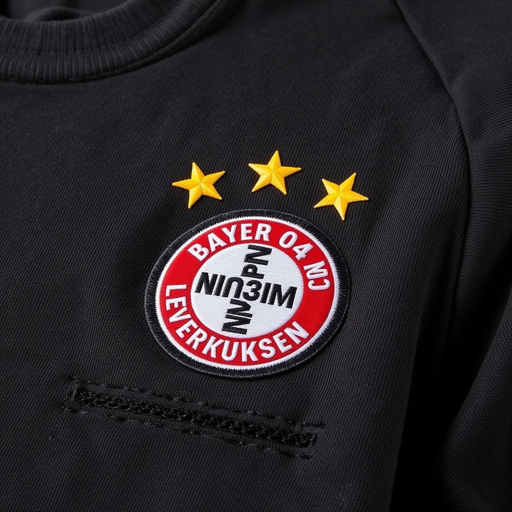 Nahaufnahme der Details des Bayer 04 Leverkusen Sweatshirts Herren S