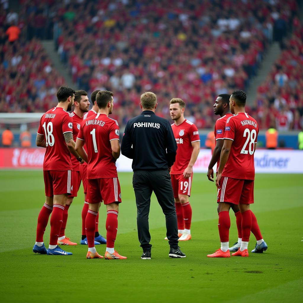 Taktische Anweisungen im Elfmeterschießen: Trainer von Bayer Leverkusen gibt Anweisungen