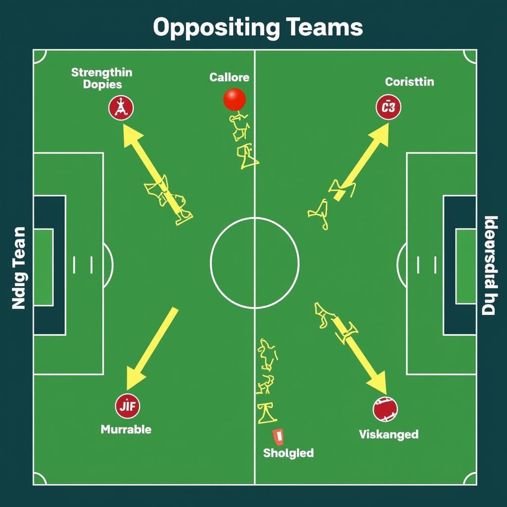 Taktiktafel mit Spielerpositionen zur Analyse des Gegners