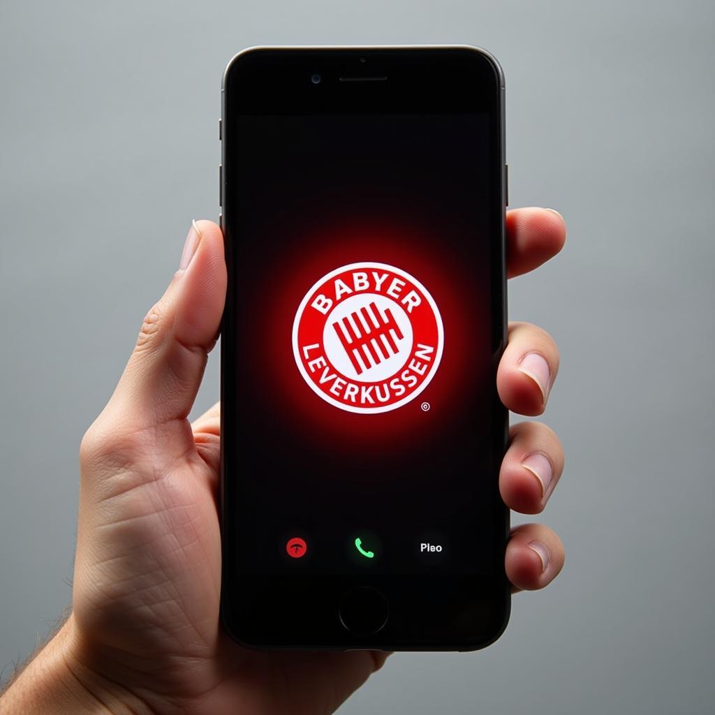 Telefon mit Bayer Leverkusen Logo