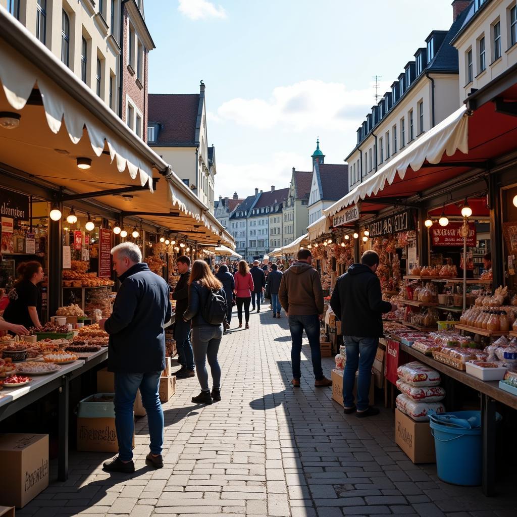 Lebendige Atmosphäre auf dem Trödelmarkt in Leverkusen