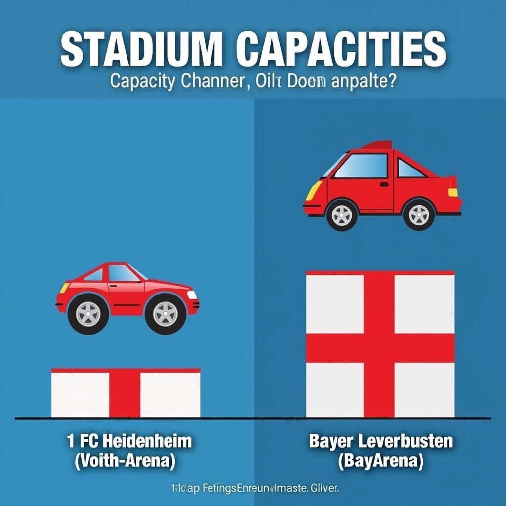 Vergleich der Stadionkapazitäten von 1. FC Heidenheim und Bayer Leverkusen