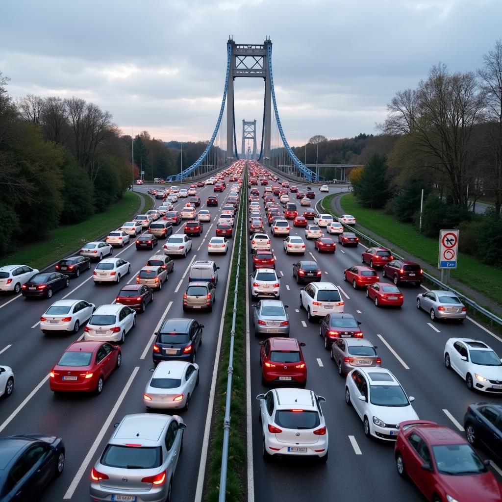 Verkehrschaos in Leverkusen nach Sperrung der Autobahnbrücke