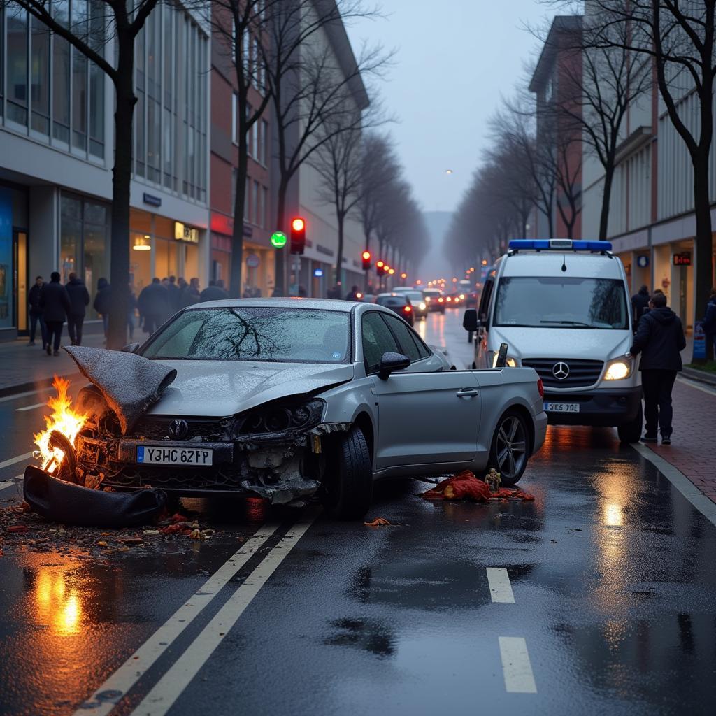 Lieu de l'accident à Leverkusen