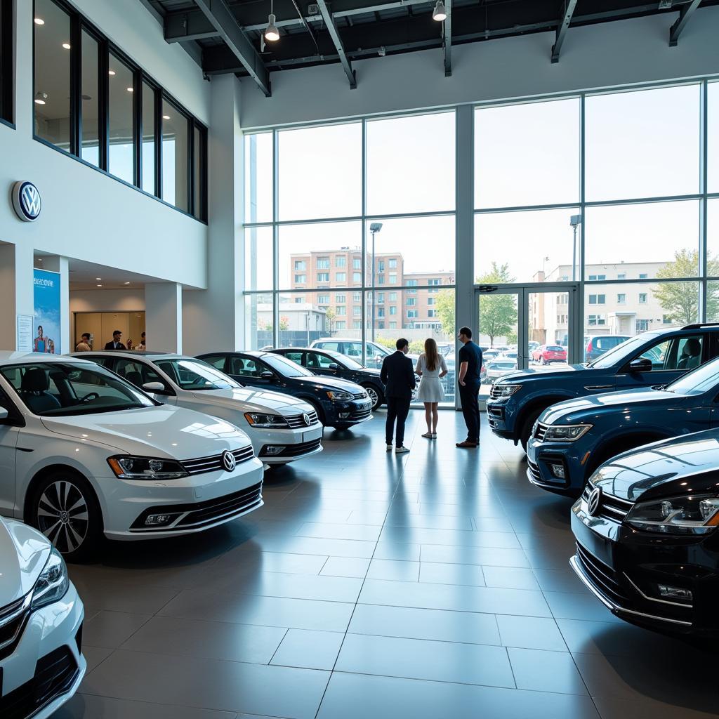 Volkswagen Modelle im Showroom Leverkusen