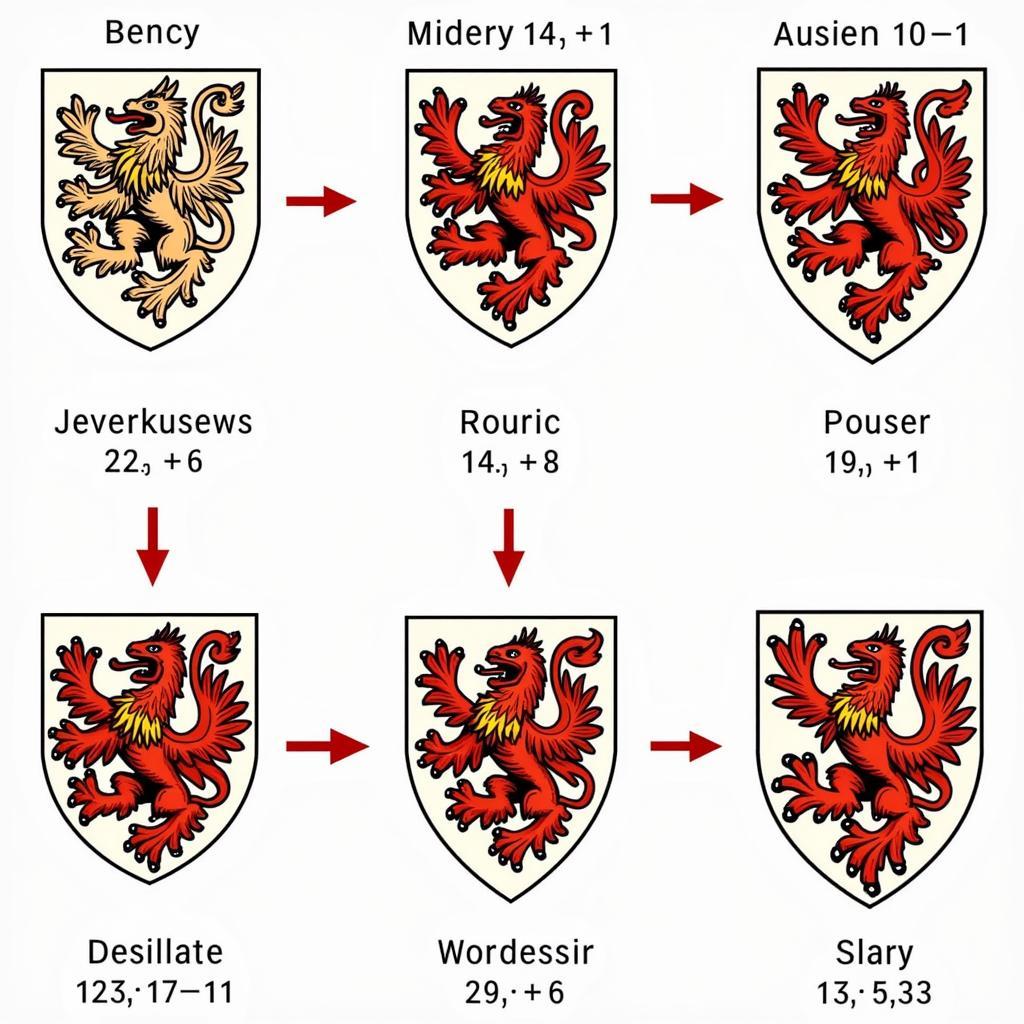 Das Wappen von Leverkusen im Wandel der Zeit