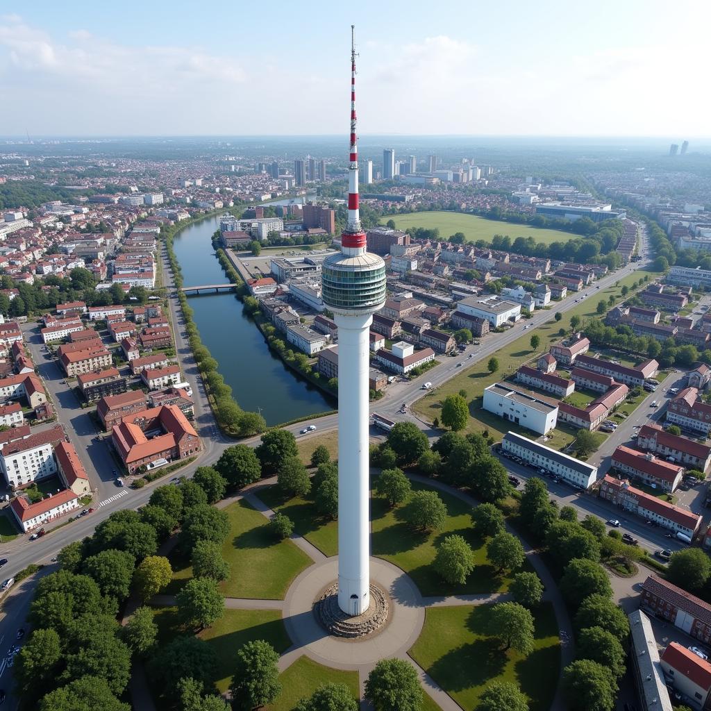 Panoramablick vom Wasserturm Leverkusen Bürrig