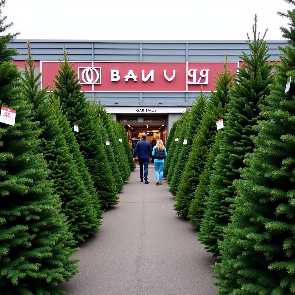 Weihnachtsbäume bei Bauhaus Leverkusen