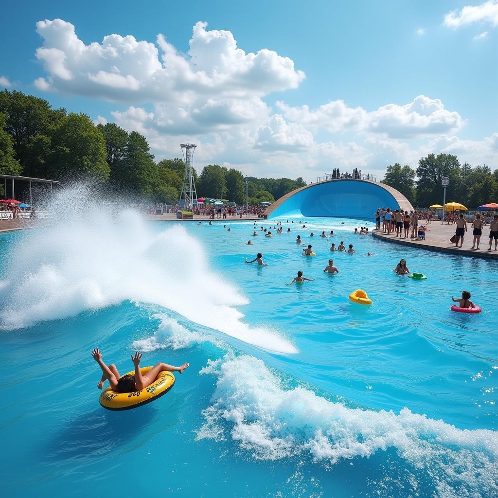 Erlebnis im Wellenbad des Aqualand Leverkusen