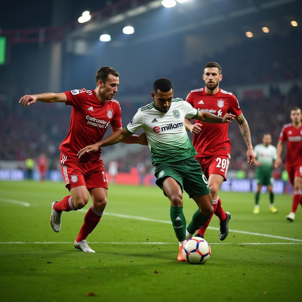 Szene aus einem Spiel Werder Bremen gegen Bayer Leverkusen