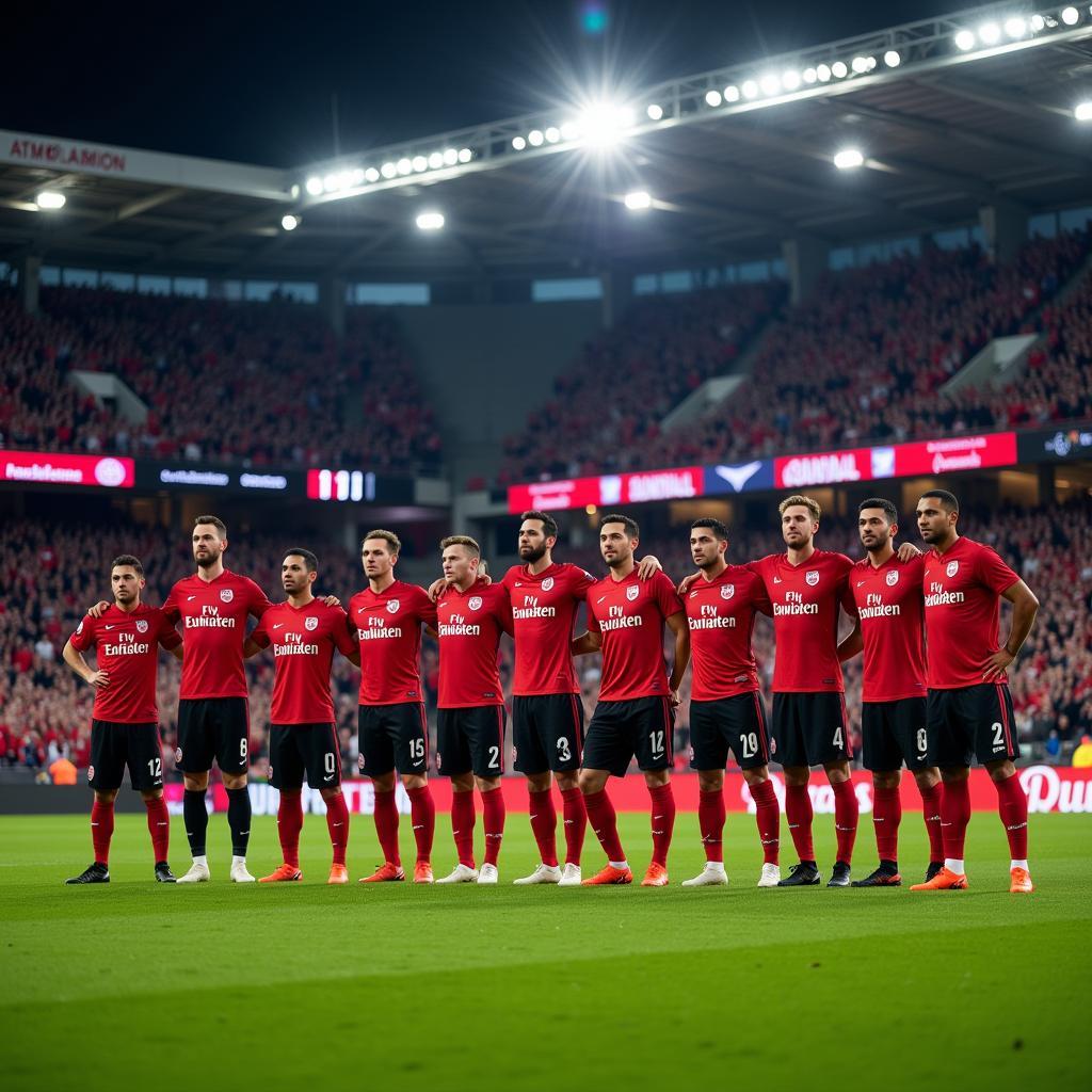 Die Mannschaft von Bayer 04 Leverkusen in der Saison 2023/24.