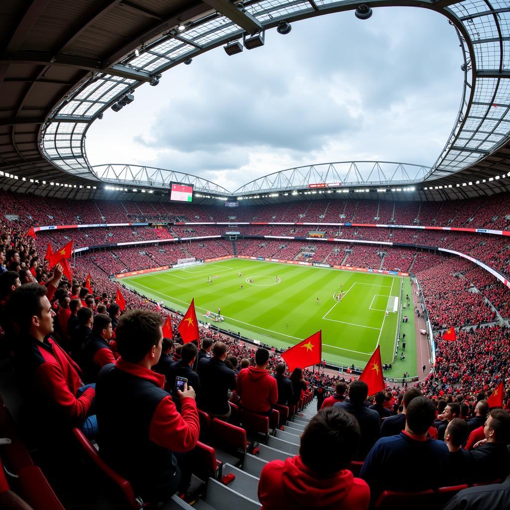 Fans der Werkself in der BayArena