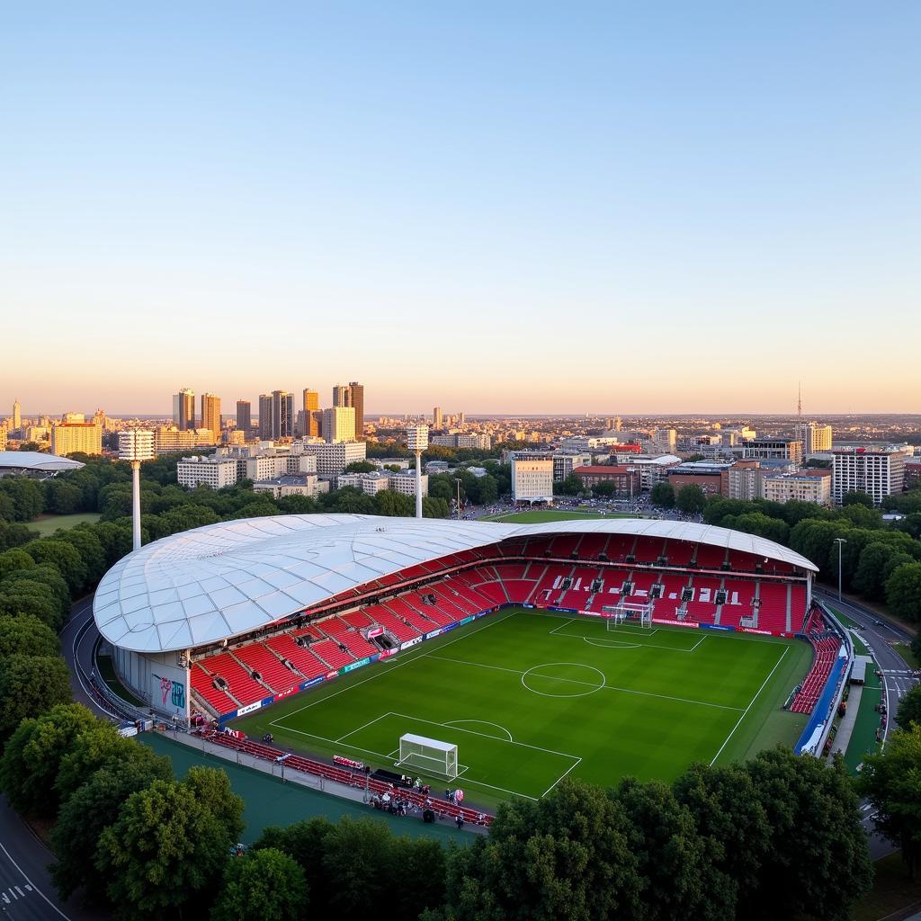 Panoramablick auf das Stadion der Werkself