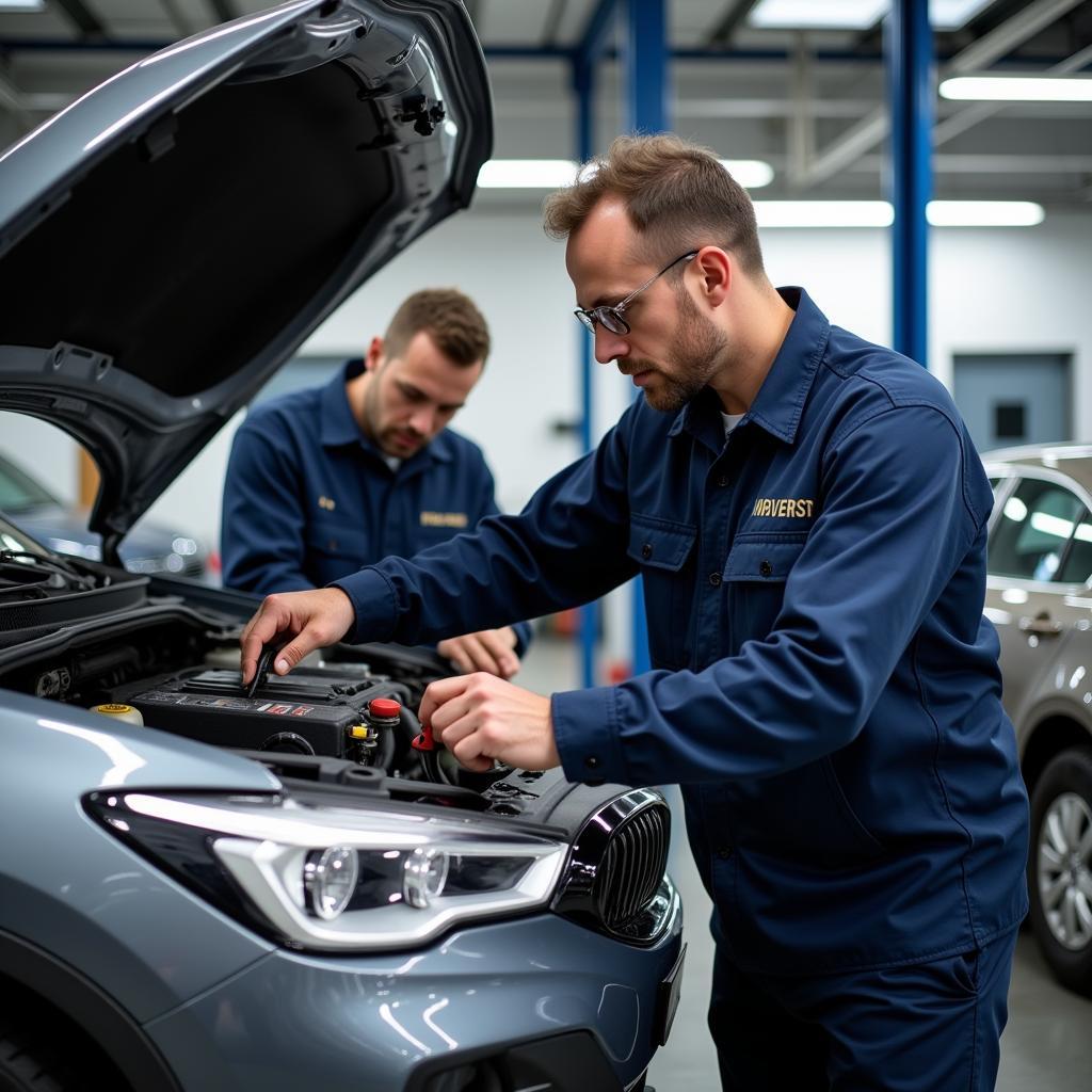 Kompetente Mechaniker in der Werkstatt