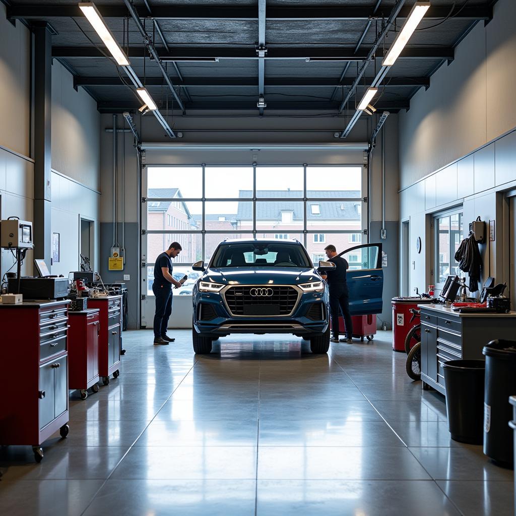 Professioneller Werkstattservice im Audi Zentrum Leverkusen am Willy-Brandt-Ring 10.