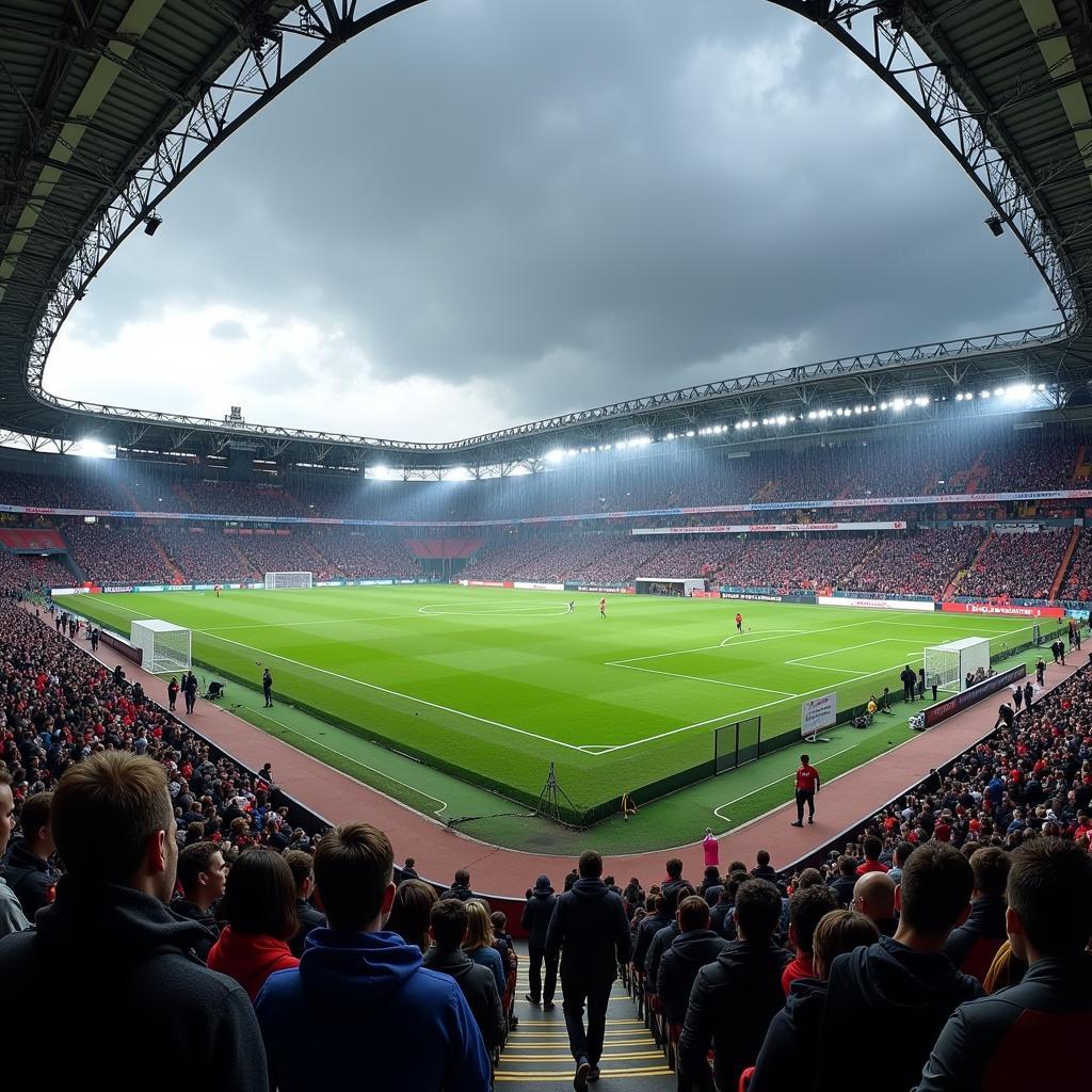 Wetterlage am Stadion in Leverkusen