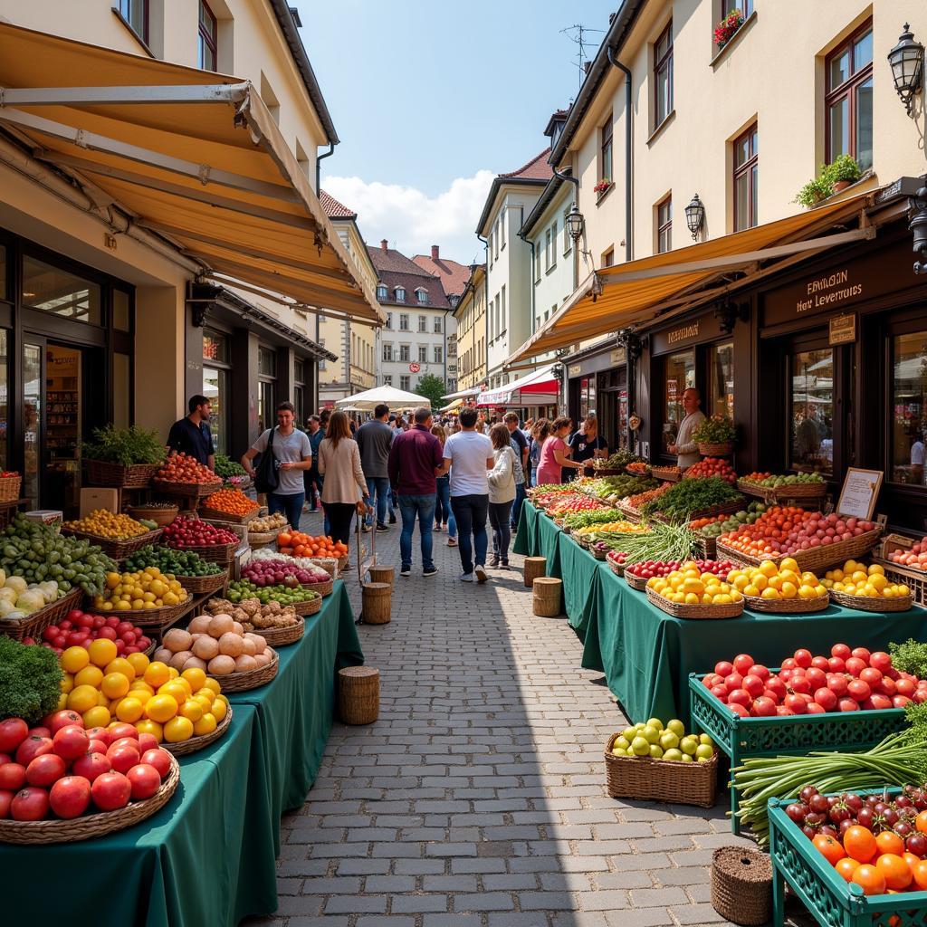 Frische Produkte auf dem Wochenmarkt in Leverkusen