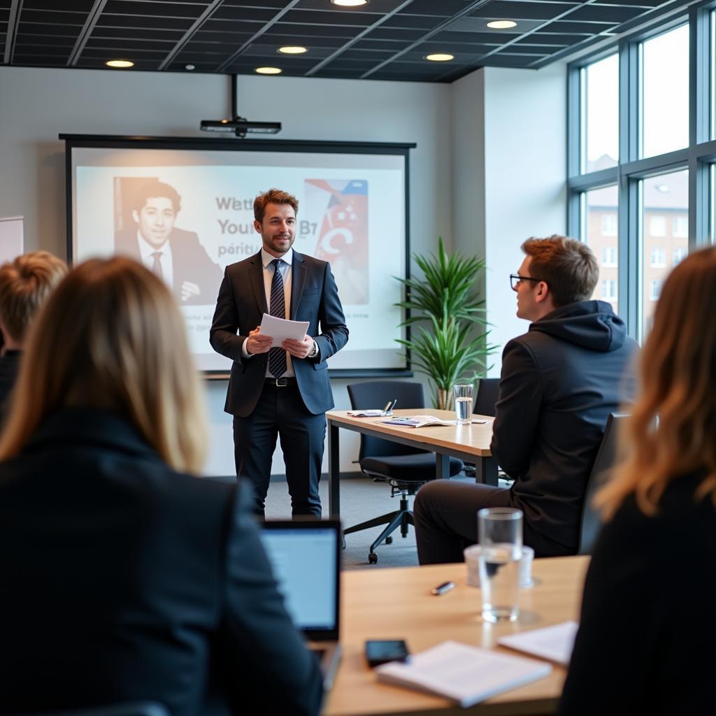 Workshop zum Thema digitales Marketing bei Bayer Leverkusen