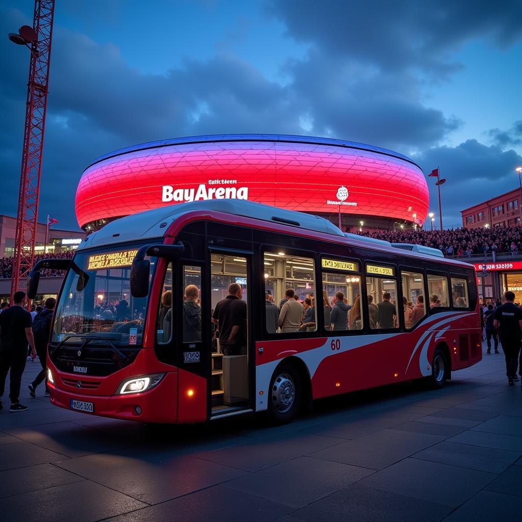 Wupsi Bus vor der BayArena