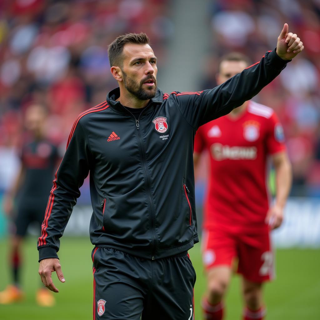 Xabi Alonso leitet das Training von Leverkusen