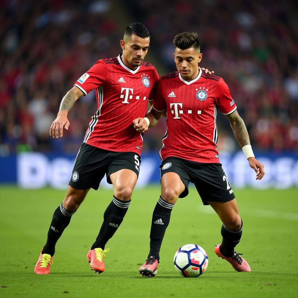 Granit Xhaka und Exequiel Palacios im Mittelfeld von Bayer Leverkusen